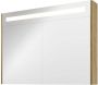 Proline Premium spiegelkast met spiegels aan binnen- en buitenzijde geïntegreerde LED-verlichting en 2 deuren 100 x 60 x 14 cm ideal oak - Thumbnail 1