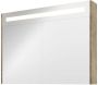 Proline Premium spiegelkast met spiegels aan binnen- en buitenzijde geïntegreerde LED-verlichting en 2 deuren 100 x 60 x 14 cm raw oak - Thumbnail 1