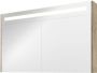 Proline Premium spiegelkast met spiegels aan binnen- en buitenzijde geïntegreerde LED-verlichting en 2 deuren 120 x 60 x 14 cm raw oak - Thumbnail 1