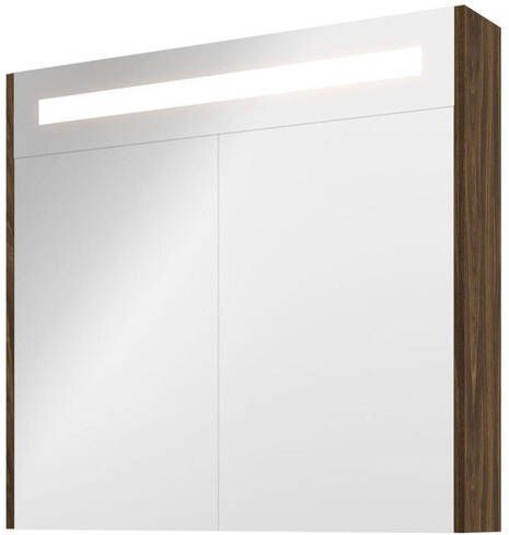 Proline Spiegelkast Premium met geintegreerde LED verlichting 2 deuren 80x14x74cm Cabana oak 1809403