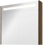 Proline Premium spiegelkast met spiegels aan binnen- en buitenzijde geïntegreerde LED-verlichting en 2 deuren 80 x 60 x 14 cm cabana oak - Thumbnail 1
