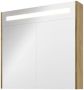 Proline Premium spiegelkast met spiegels aan binnen- en buitenzijde geïntegreerde LED-verlichting en 2 deuren 80 x 60 x 14 cm ideal oak - Thumbnail 1