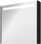 Proline Spiegelkast Premium met geintegreerde LED verlichting 2 deuren 80x14x74cm Mat zwart 1809406 - Thumbnail 1