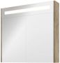Proline Premium spiegelkast met spiegels aan binnen- en buitenzijde geïntegreerde LED-verlichting en 2 deuren 80 x 60 x 14 cm raw oak - Thumbnail 1