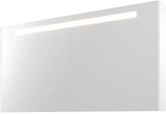 Proline Premium spiegelkast met spiegels aan binnen- en buitenzijde geïntegreerde LED-verlichting en 3 deuren 140 x 60 x 14 cm mat wit