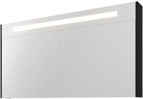 Proline Premium spiegelkast met spiegels aan binnen- en buitenzijde geïntegreerde LED-verlichting en 3 deuren 140 x 60 x 14 cm mat zwart