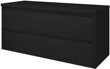 Proline Top badkamermeubelset 120x46x55.2cm wastafelblad symmetrisch MDF lak zwart mat 1817276