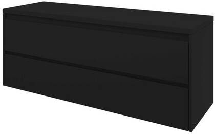 Proline Top badkamermeubelset 140x46x55.2cm wastafelblad symmetrisch MDF lak zwart mat 1817826