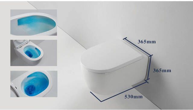 QeramiQ Dely Swirl Wandclosetset 36.5x53.0cm diepspoel rimless softclose zitting glans wit SW1159505 SW1026256