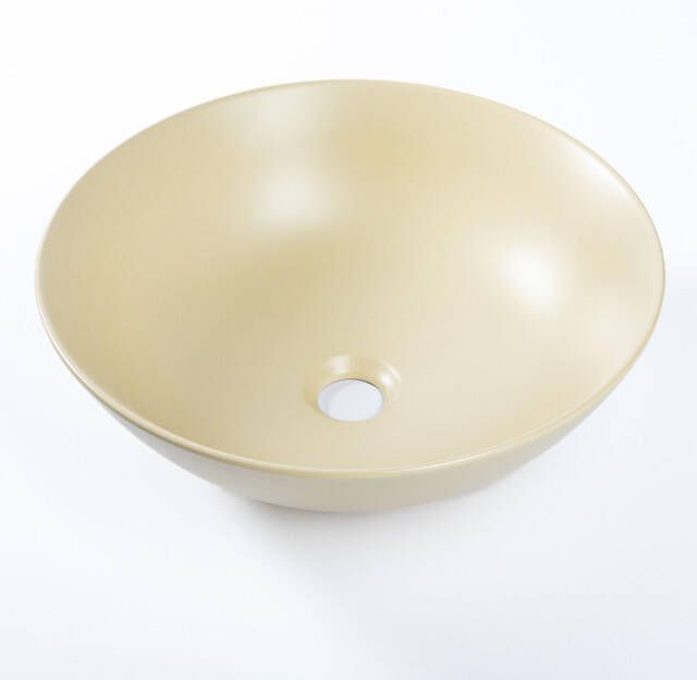 QeramiQ Dely Waskom 38.5x38.5x14cm keramiek rond beige SW1102407