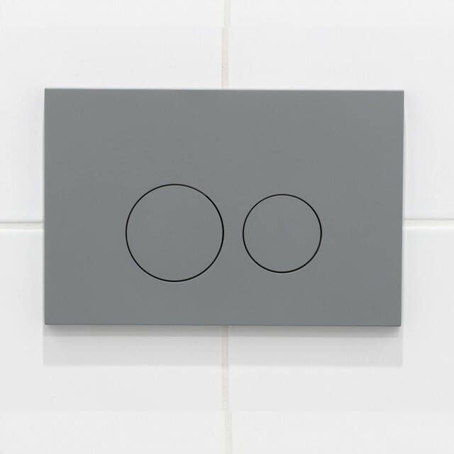 QeramiQ Push Bedieningsplaat voor Geberit UP320 inbouwreservoir dualflush ronde knoppen kunststof licht grijs