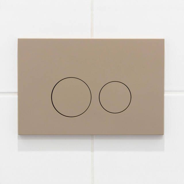 QeramiQ Push Bedieningsplaat voor Geberit UP320 inbouwreservoir dualflush ronde knoppen kunststof taupe