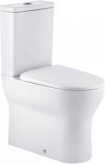 QeramiQ Winner toiletset 36.6x64.6x87.7cm staand verhoogd +6cm spoelrandloos met duoblok reservoir softclose zitting keramiek glans wit 144921004cx