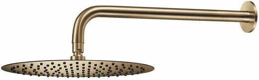 Qisani Flow 25cm ronde hoofddouche met wandarm Geborsteld PVD Gold (goud) 25622.06