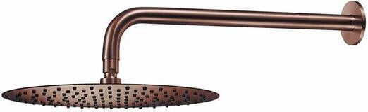 Qisani Flow 30cm ronde hoofddouche met wandarm Geborsteld PVD Copper (koper) 25621.05