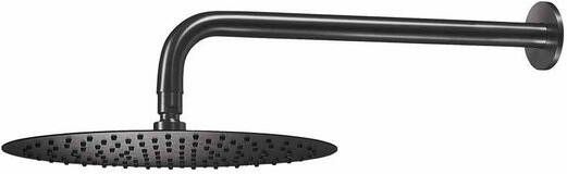Qisani Flow 30cm ronde hoofddouche met wandarm Geborsteld PVD Gunmetal 25621.04
