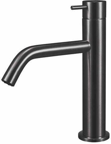 Qisani Flow middelhoge wastafelkranen Geborsteld PVD Gunmetal 25636.04