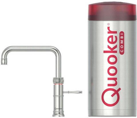 Quooker Classic Fusion Square kokendwaterkraan draaibare uitloop Combi reservoir Warm kokend water RVS 22CFSRVS