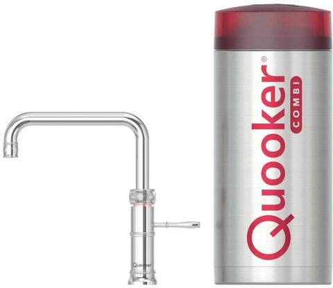 Quooker Classic Fusion Square kokendwaterkraan draaibare uitloop Combi reservoir Warm kokend water Chroom 22CFSCHR