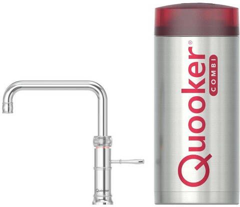 Quooker Classic Fusion Square kokendwaterkraan draaibare uitloop Combi+ reservoir Warm kokend water Chroom 22+CFSCHR