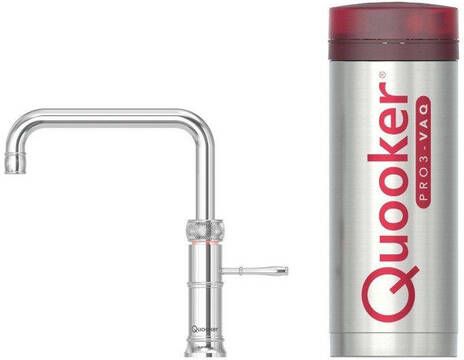 Quooker Classic Fusion Square kokendwaterkraan draaibare uitloop PRO3 reservoir Warm kokend water Chroom 3CFSCHR