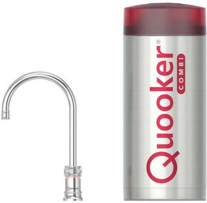 Quooker Classic Nordic Round kokendwaterkraan draaibare uitloop Combi reservoir Warm kokend water Chroom 22CNRCHR