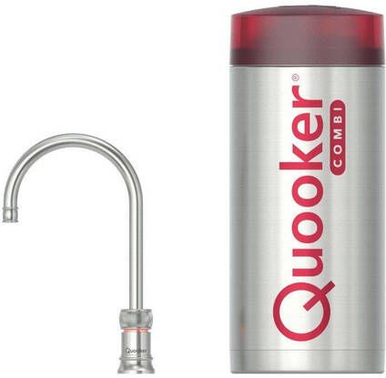 Quooker Classic Nordic Round kokendwaterkraan draaibare uitloop Combi reservoir Warm kokend water RVS 22CNRRVS