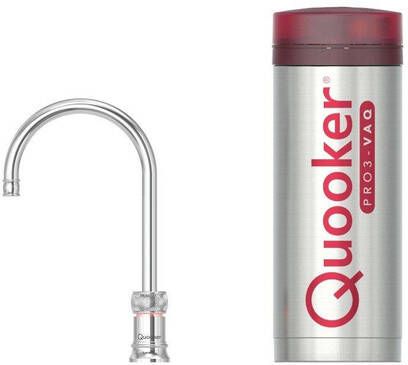 Quooker Classic Nordic Round kokendwaterkraan draaibare uitloop PRO3 reservoir Warm kokend water Chroom 3CNRCHR