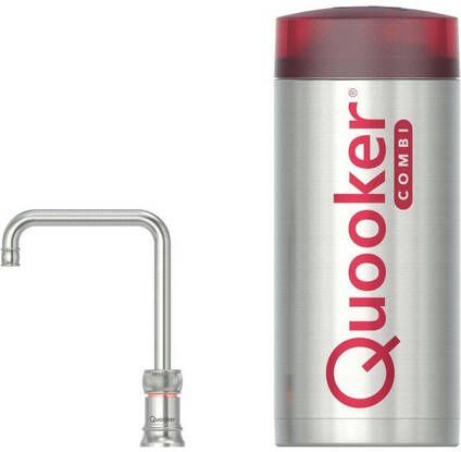 Quooker Classic Nordic Square kokendwaterkraan draaibare uitloop Combi+ reservoir Warm kokend water RVS 22+CNSRVS