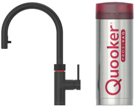 Quooker flex kokendwaterkraan draaibare & uittrekbare uitloop PRO3 reservoir kokend water Zwart 3XBLK