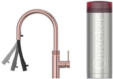 Quooker flex kokendwaterkraan draaibare & uittrekbare uitloop PRO3 reservoir Warm kokend water rosé koper 3XRCO