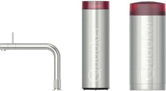 Quooker Front kokendwaterkraan Combi incl. Cube reservoir Warm kokend bruisend gefilterd water RVS geborsteld 22FRONTRVS-CUBE