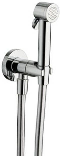 Raminex Tuka toilet bidet douchegarnituur met handdouche met aan uit knop 1 2 met douchesl. 100cm + wandhouder met geïntegr. kraan chroom AC67551