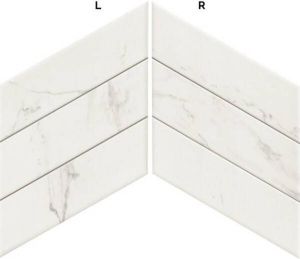 Realonda Ceramica Diamond wand- en vloertegel 40x70cm 10mm Rechthoek Marmerlook Calacatta Chevron Mat SW07311090
