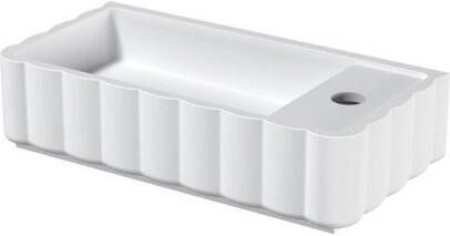 Riho Catching waves Fontein 44x22cm 1 kraangat rechts solid surface mat wit W045004105