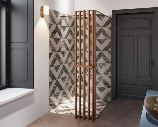 Riho Define Deco Screen met handdoekrek Copper mat G010007302