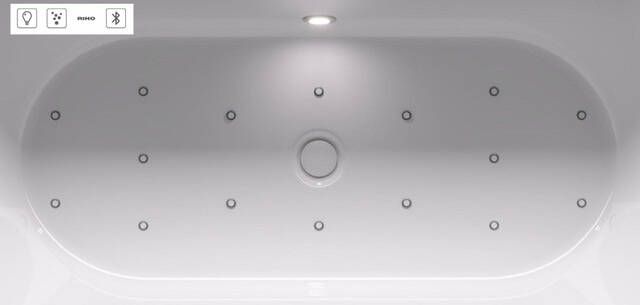 Riho Desire hoekbad 170x77cm Hoekopstelling rechts met LED-plint Sparkle met chromen badvuller acryl wit hoogglans B157010005