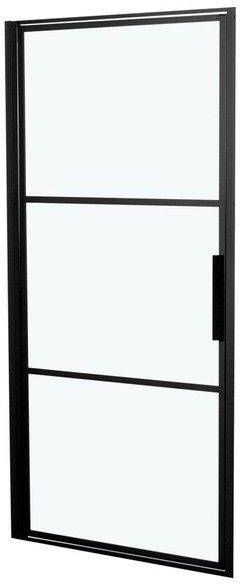 Riho Grid draaideur 100x200cm zwart profiel en helder glas G004003121