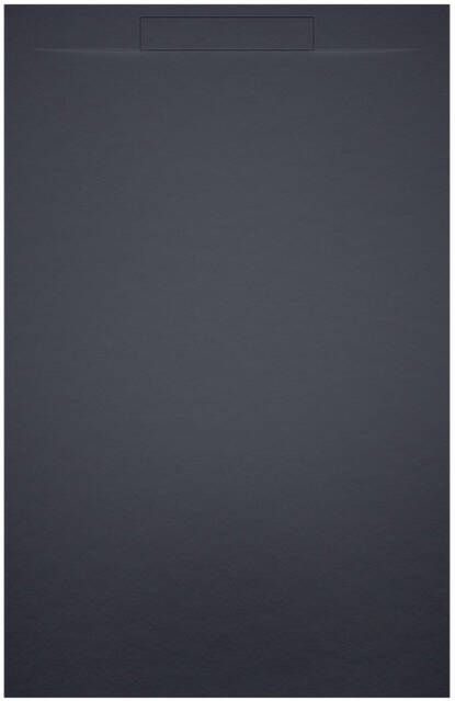 Riho Isola Douchevloer 120x80x3cm Kunstmarmer Leisteen structuur mat antraciet D007007080
