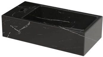 Riho Livit Tiny Fontein 1 kraangat links 41x20.5x10.5cm keramiek marmer zwart W031008M01
