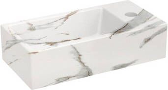 Riho Livit Tiny Fontein 1 kraangat rechts 41x20.5x10.5cm keramiek marmer wit W031007M00