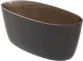 Riho Oval vrijstaand bad 160x72cm solid surface semi transparant frosted umber B129002F02