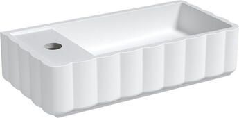 Riho Fontein Catching Waves 45.1x22x10.8 cm Rechts Incl. Always Open Plug Geribbeld Mat Wit