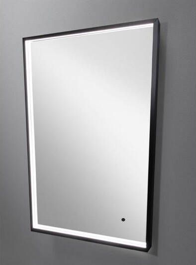 Blinq Bjorn spiegel 70x120cm LED verlichting rondom verzonken kader mat zwart