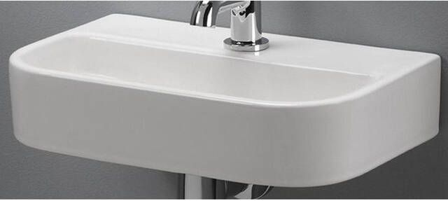 Novara Fontana keramische fontein kraan gat 38x24 5x8 cm wit
