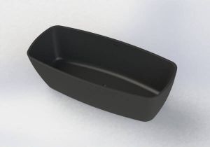 Blinq Clarte vrijstaand bad afgerond 174x78cm ComfortStone mat zwart