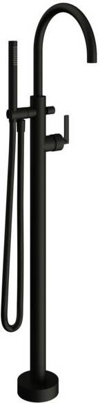 Vtwonen Grip vrijstaande badkraan met strakke greep en staafhanddouche 102 4 x 18 9 cm mat zwart