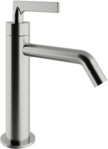 Vtwonen Grip wastafelkraan met strakke greep zonder waste 20 cm geborsteld rvs
