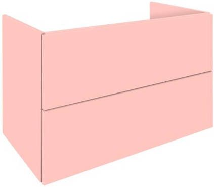 Sub 148 wastafelonderkast 130x45x59 cm met 4 greeploze lades licht roze