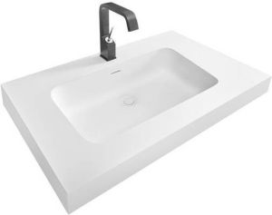 Royal Plaza Intent wastafel 100x45x1.5cm 1 kraangat 1 wasbak wit mat solid surface